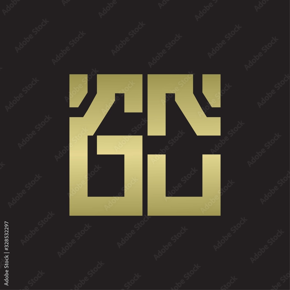 Fototapeta premium GO Logo with squere shape design template with gold colors