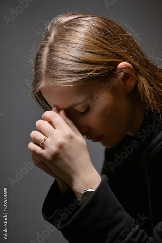 Young Woman Hands Praying
