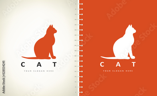 Cat logo vector animal design