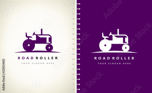 road roller logo vector design