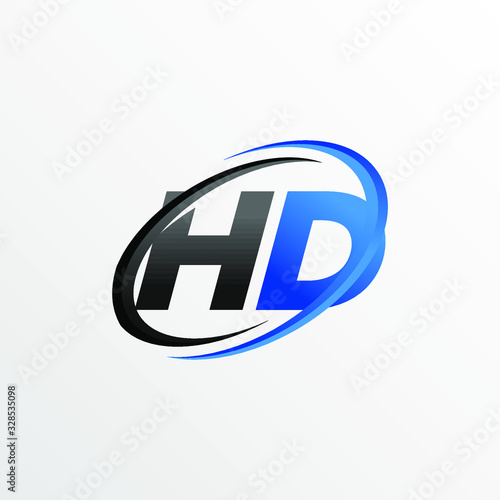 Initial Letters HD Logo with Circle Swoosh Element