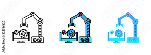 robot icon isolated on white background for web design