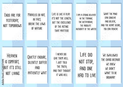 Set of Calligraphy saying for print. Motivation Inspiring Positive Vector Quotes for every day. Ready to post in social media, brochure, magazine.
