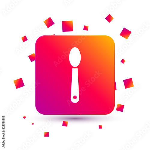 White Heroin in a spoon icon isolated on white background. Concept of drug addiction and dependence from the narcotic. Junkie lifestyle. Square color button. Vector Illustration