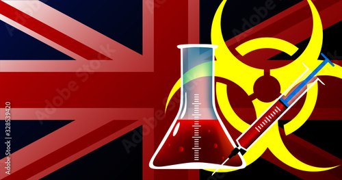United Kingdom (UK) biohazard epidemic threat vector illustration fight coronavirus or any other disease concept