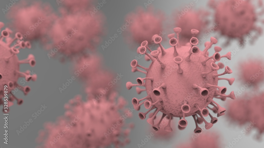 Fototapeta coronavirus model 3d illustration / render
