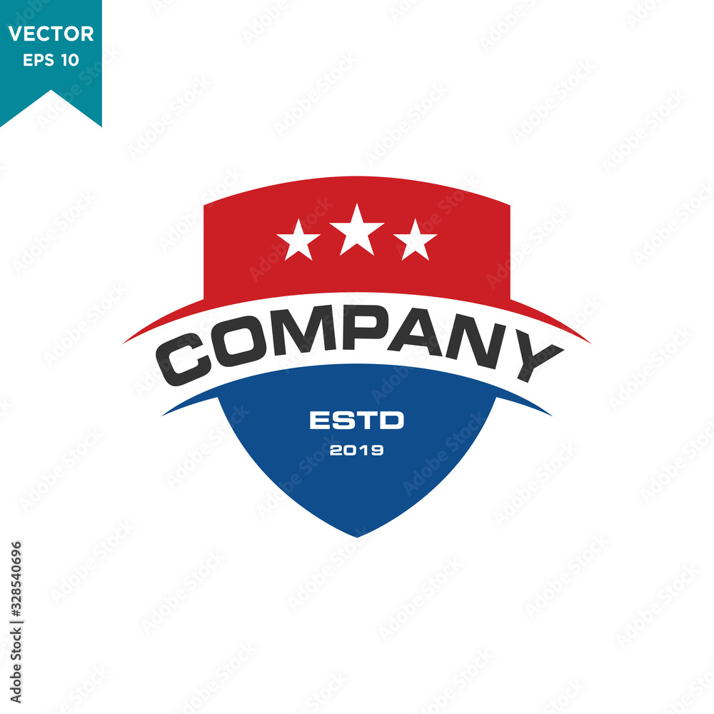 shield icon vector logo template, american shield logo