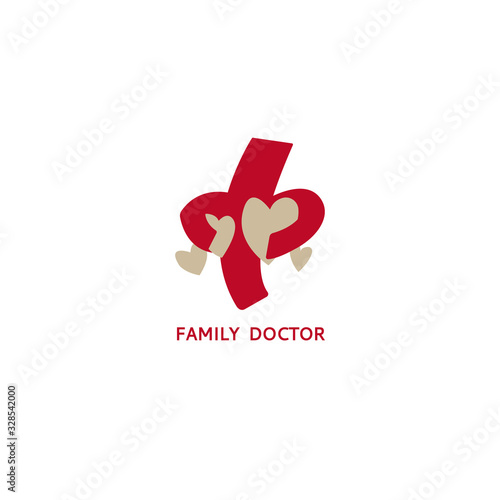 Family doctor logo. Attending physician logo on a white background