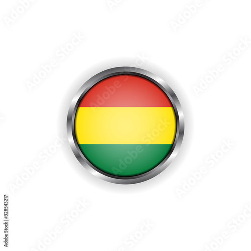 Free Download Abstract button with stylish metallic frame. Bolivia flag vector illustration - GFXLoad