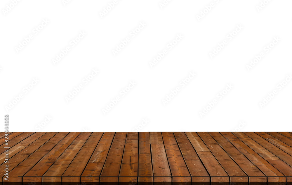 Wood table top on white background - can be used for display or montage your products Wood table top on white background - can be used for display or montage your products