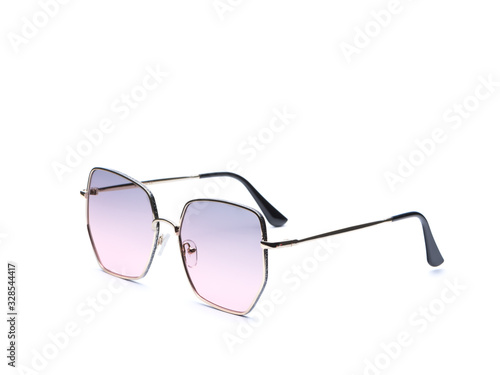 Sunglasses isolated on white background pink modern
