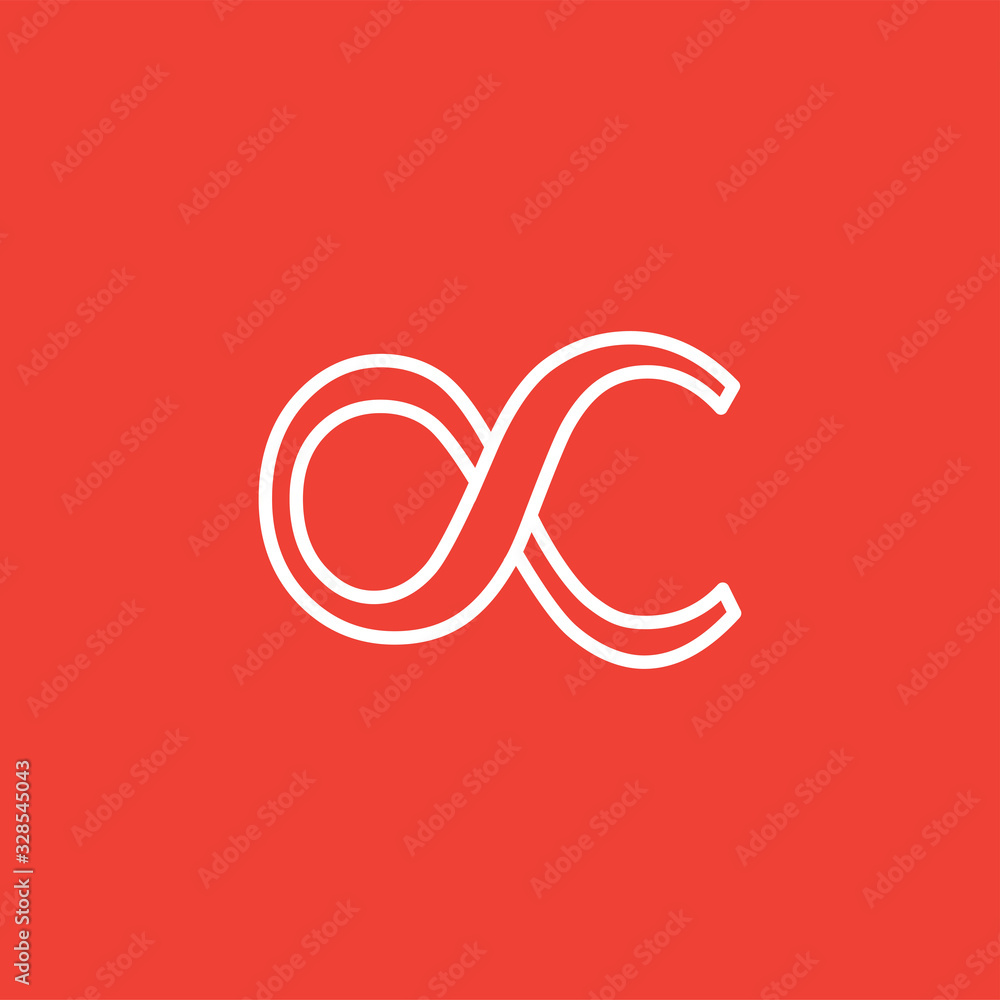 Infinity Line Icon On Red Background. Red Flat Style Vector Illustration Infinity Line Icon On Red Background. Red Flat Style Vector Illustration
