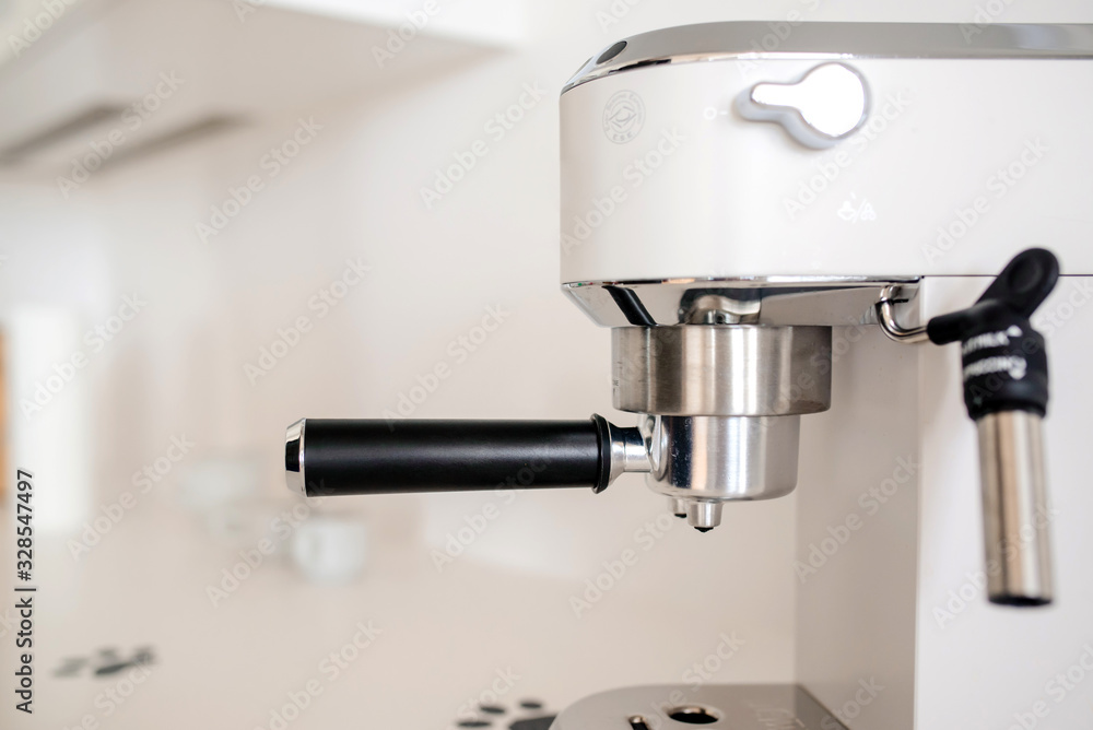 Close up photo of automatic coffee machine