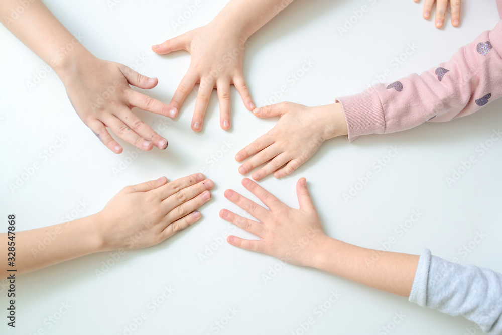 Obraz premium Close up children hands