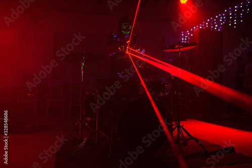 A drummer show his laser light show