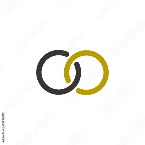 Two Ring or OO letter logo design vector