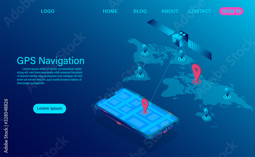 GPS navigation app on smartphone concept. satellite radio navigation and tracking system on mobile device for global positioning system.