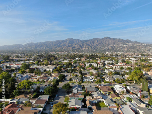 Aerial view of downtown Glendale, city in Los Angeles County, California. USA photo