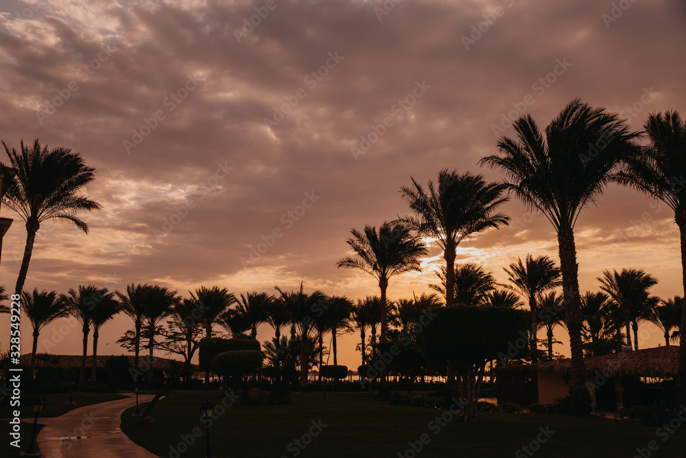 Obraz premium Sunset in the tropical location