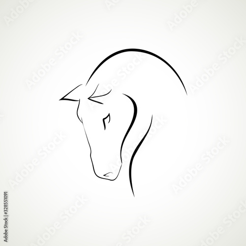 Line Horse head logo type vector illustration