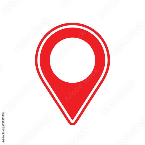 Pin flat design, location pointer. Vector icon