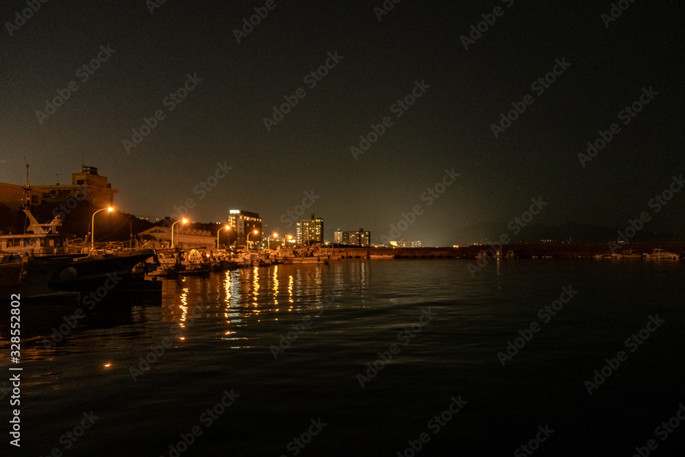 Beppu city fishingdock at night