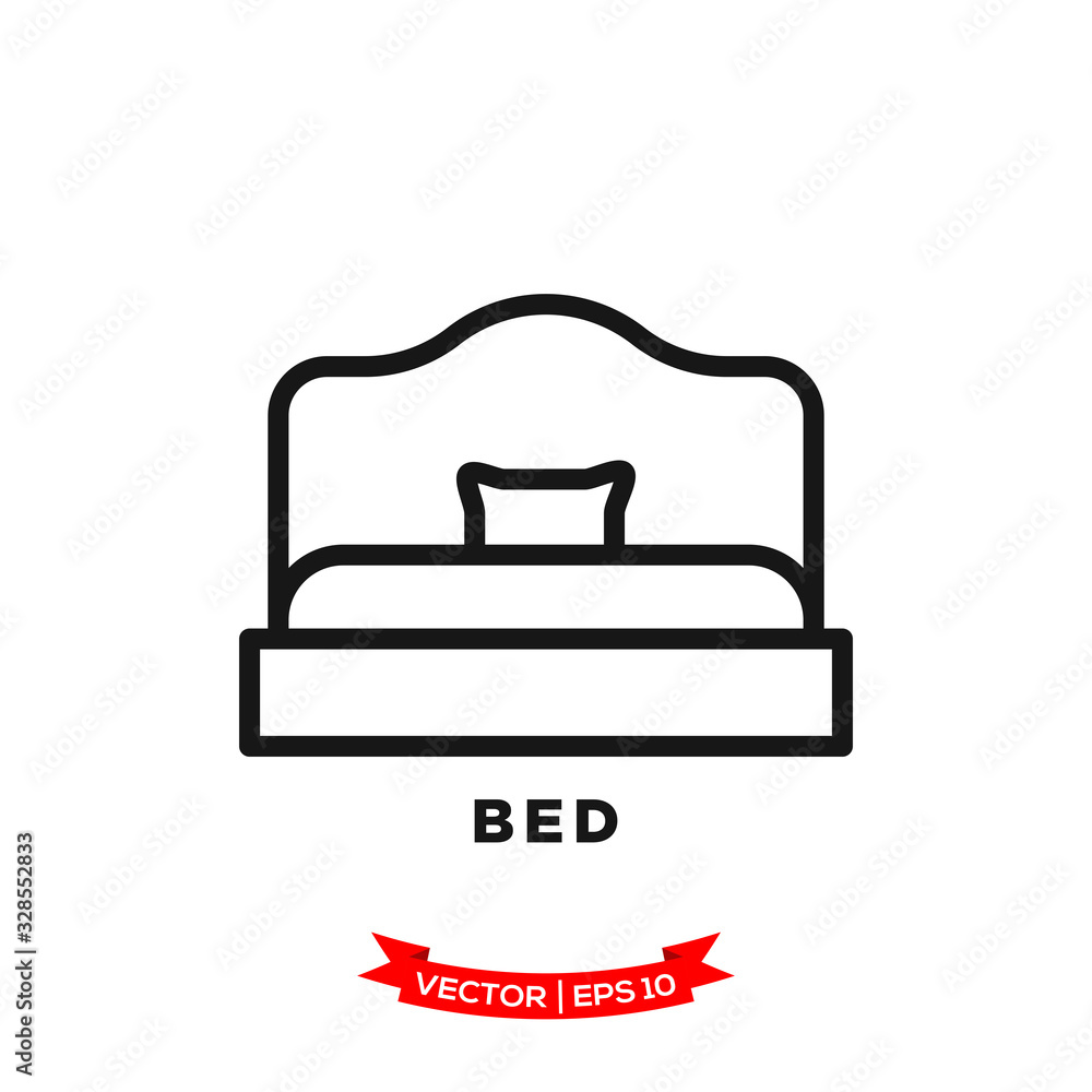 bed icon in trendy flat style bed icon in trendy flat style