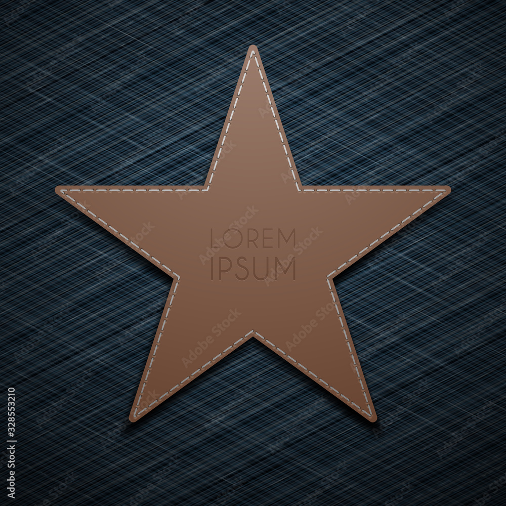 Obraz premium Leather star shape template on denim background