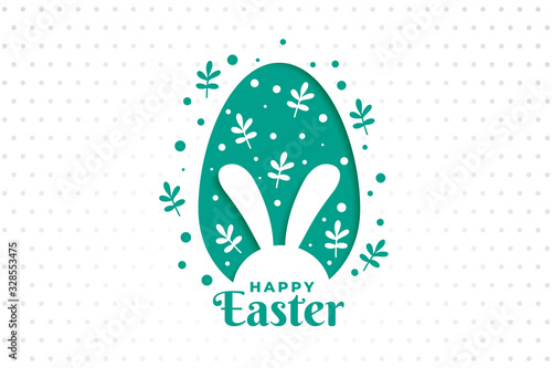 happy easter day leaves and egg design