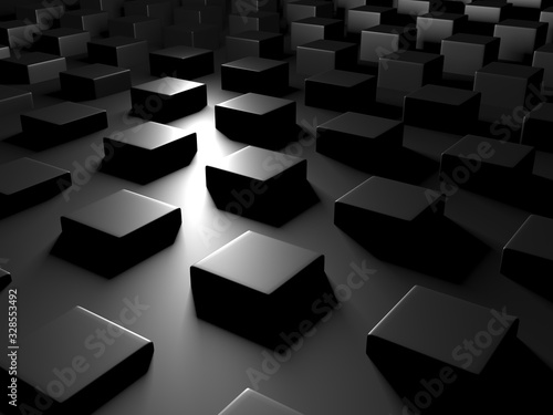 Abstract Dark Cubes Futuristic Design Background