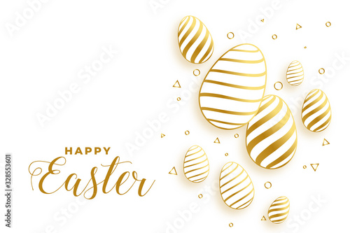 golden easter day eggs festival background design