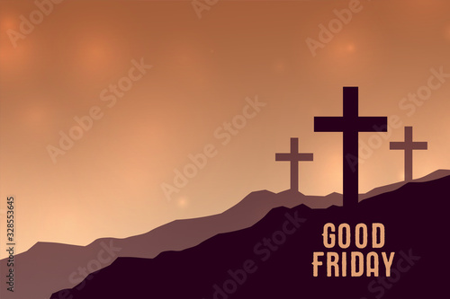good friday background with three cross symbols