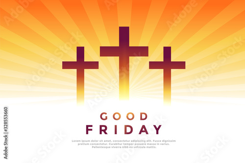 three cross glowing symbols for good friday design