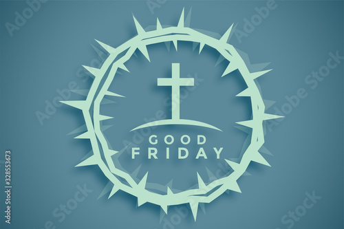 crown of thorns with cross good friday background