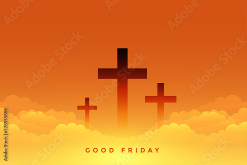 heavenly sence of good friday with cross symbols