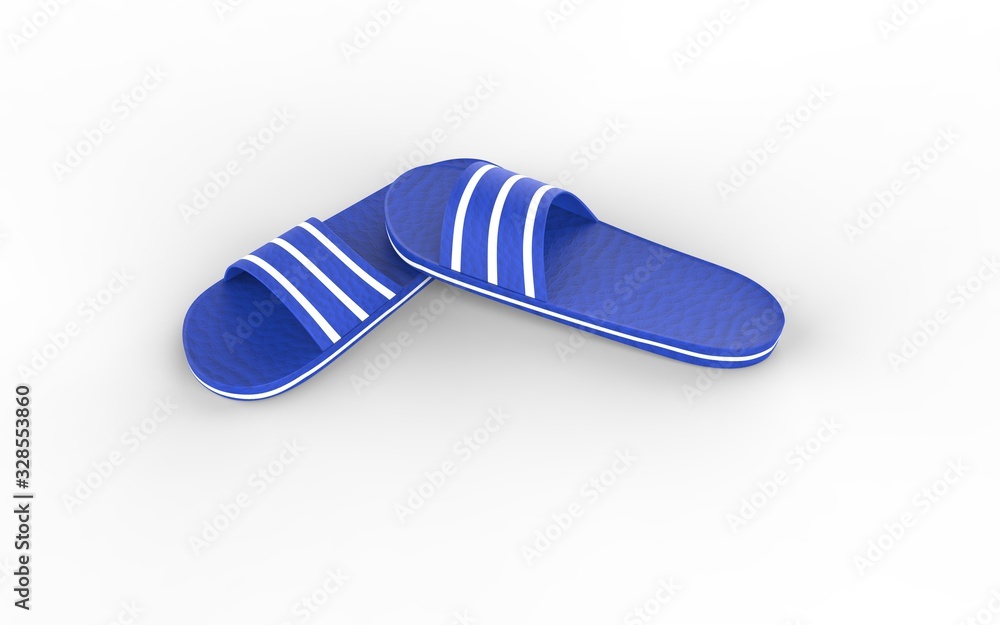 room slipper isolated on a white background. 3d illustration room slipper isolated on a white background. 3d illustration