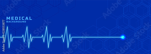 medial heartbeat line banner for healthcare industry