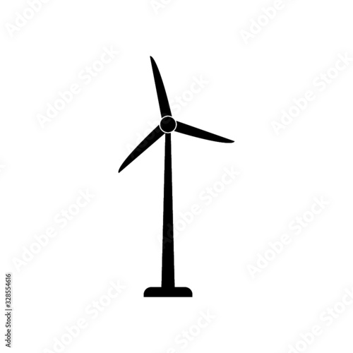 Wind turbine icon on white background © sljubisa