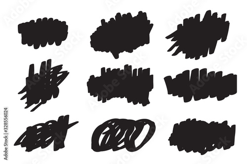 Black brush strokes set  vector logo design elements for presentations