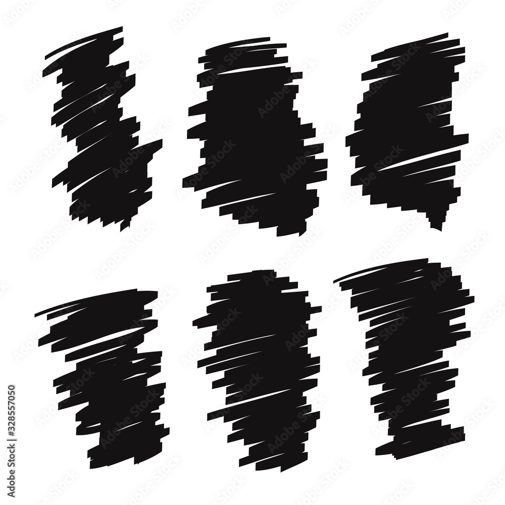 Black brush strokes set, vector logo design elements for presentations Black brush strokes set, vector logo design elements for presentations