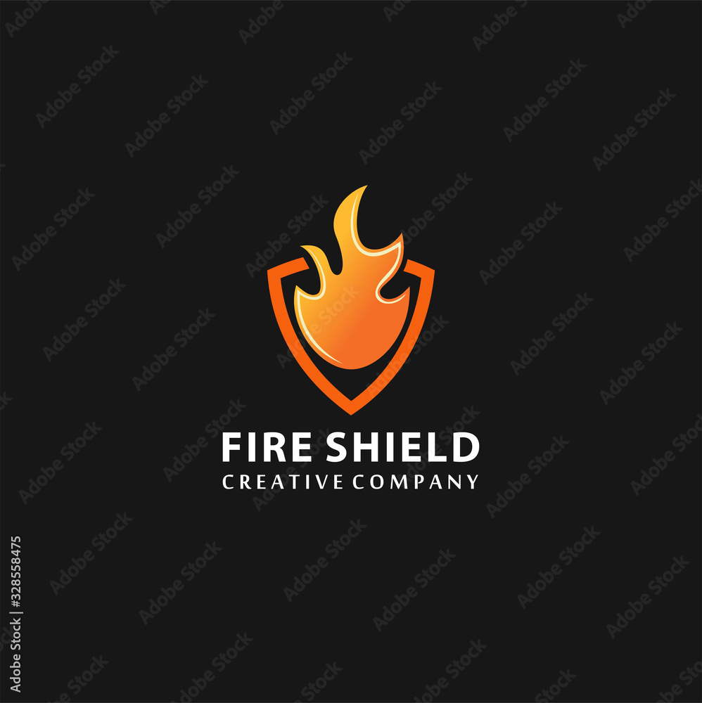 Shield Fire Logo Design Element, security logo ,vector, logo design inspiration Shield Fire Logo Design Element, security logo ,vector, logo design inspiration