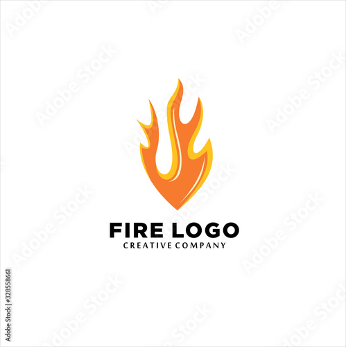 Logo icon fire flame element, template creative logo symbol business