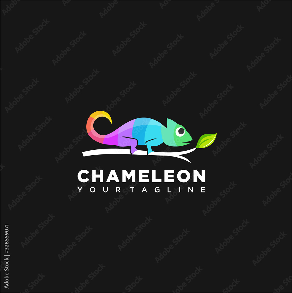 Fototapeta premium Chameleon Colorful Logo Symbol Design Illustration