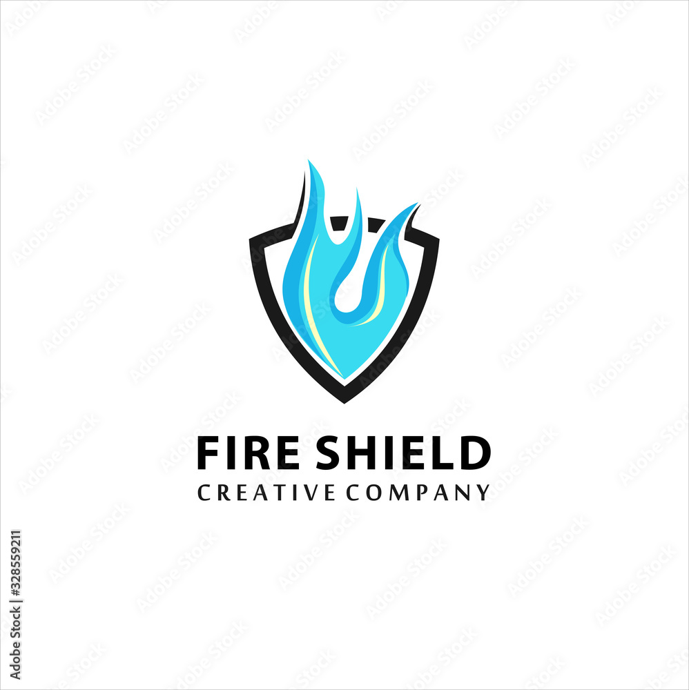 Shield Fire Logo Design Element, security logo Shield Fire Logo Design Element, security logo