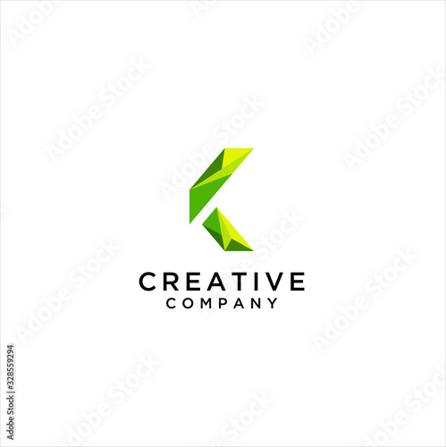 letter k abstract logo
