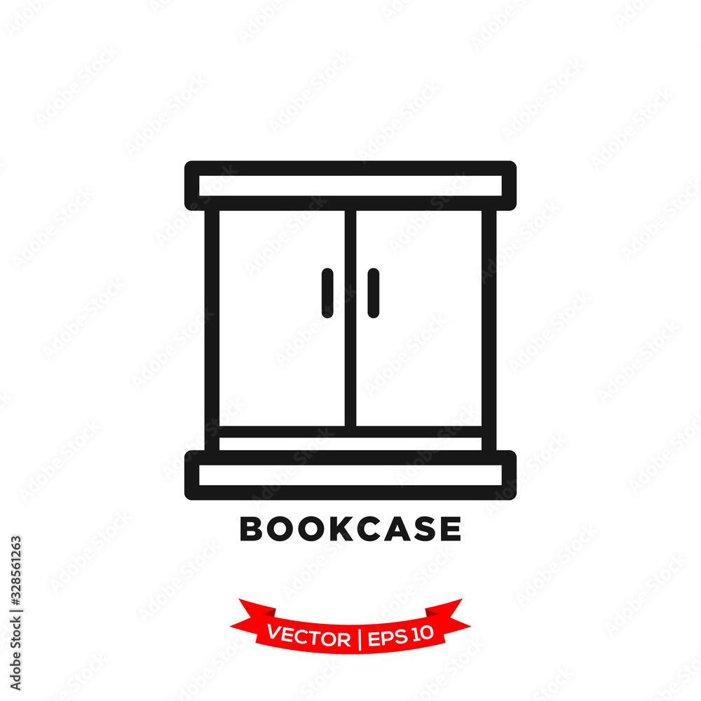 bookcase icon in trendy flat style bookcase icon in trendy flat style