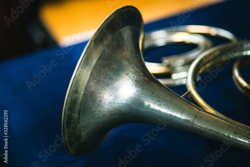Early Music Historical Instrument - Details of a Natural Horn