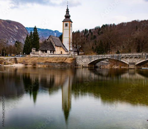 St. John the Baptist church in Ribicev Laz, Lake Bohinj, Gorenjska Region, Slovenia