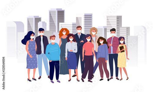 People with face masks