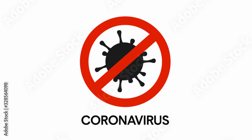 Flat Coronavirus Forbidden icon, Virus Sign